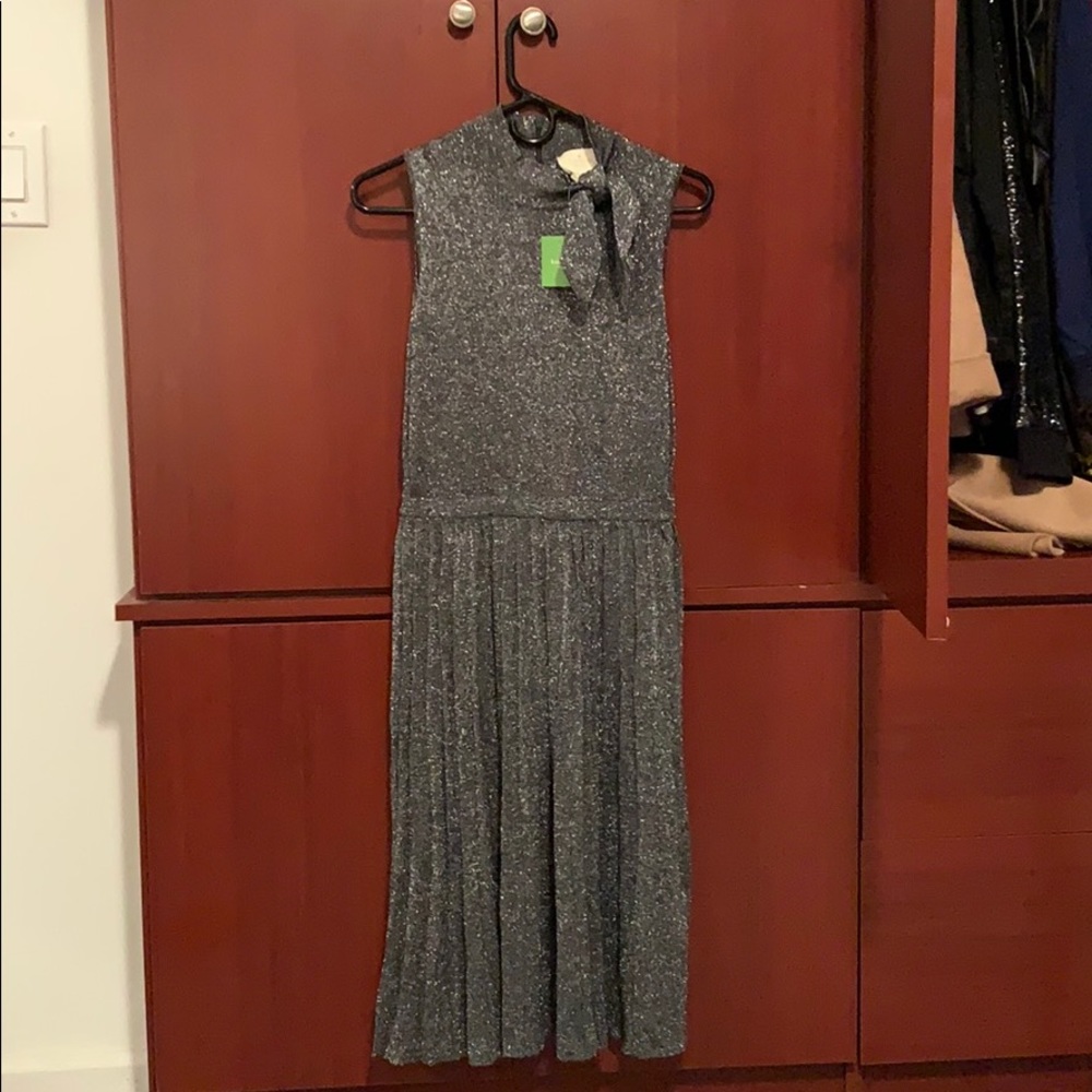 Kate Spade metallic pleated dress